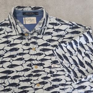 Hilfiger M Navy Fish Pattern Casual Shirt